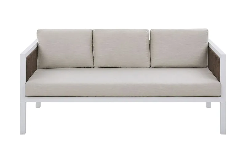 Oleskeluryhmä Columbero 5:n ist - Valkoinen / Ruskea - Puutarhakalusteet - Terassiryhmät - Oleskeluryhmät