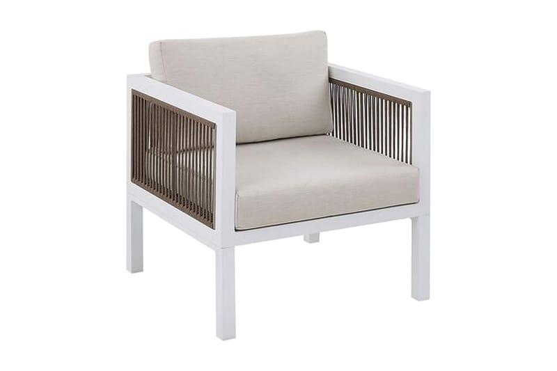 Oleskeluryhmä Columbero 5:n ist - Valkoinen / Ruskea - Puutarhakalusteet - Terassiryhmät - Oleskeluryhmät