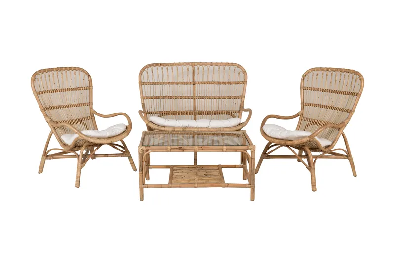 Oleskeluryhmä Ella pehmusteilla Puu, Puu/Luonnonväri