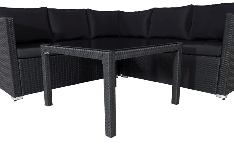 Oleskeluryhmä Kuba pehmusteilla - Musta - Puutarhakalusteet - Terassiryhmät - Oleskeluryhmät