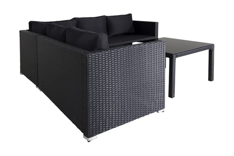 Oleskeluryhmä Kuba pehmusteilla - Musta - Puutarhakalusteet - Terassiryhmät - Oleskeluryhmät