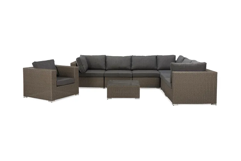 Oleskeluryhmä Marcus, Harmaa Pöytä Kulmasohva Tuoli