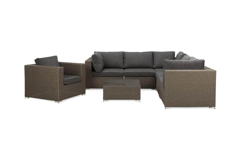 Oleskeluryhmä Marcus, Harmaa Pöytä Kulmasohva Tuoli