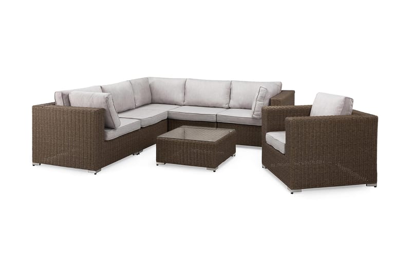 Oleskeluryhmä Marcus - L.väri Pöytä Kulmasohva Tuoli - Puutarhakalusteet - Terassiryhmät - Oleskeluryhmät