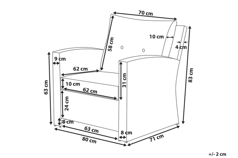 Oleskeluryhmä Marino 146 cm - Valkoinen - Sohvaryhmät ulos - Oleskeluryhmät