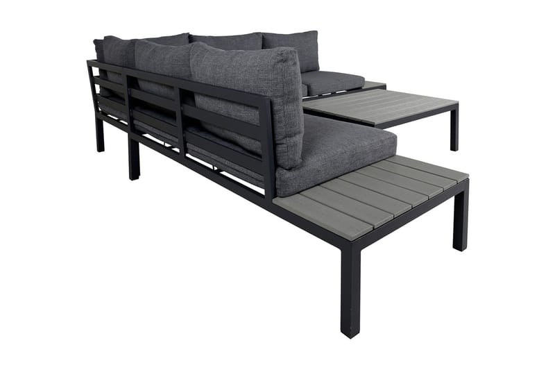Oleskeluryhmä Odense pehmusteilla - Musta - Puutarhakalusteet - Terassiryhmät - Oleskeluryhmät