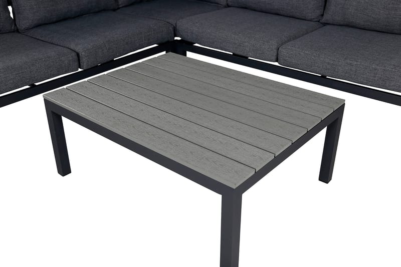 Oleskeluryhmä Odense pehmusteilla - Musta - Puutarhakalusteet - Terassiryhmät - Oleskeluryhmät