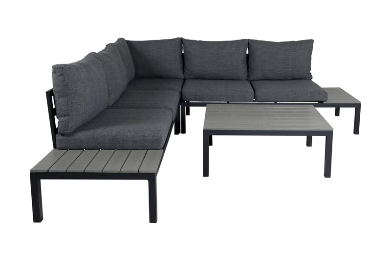Oleskeluryhmä Odense pehmusteilla - Musta - Puutarhakalusteet - Terassiryhmät - Oleskeluryhmät