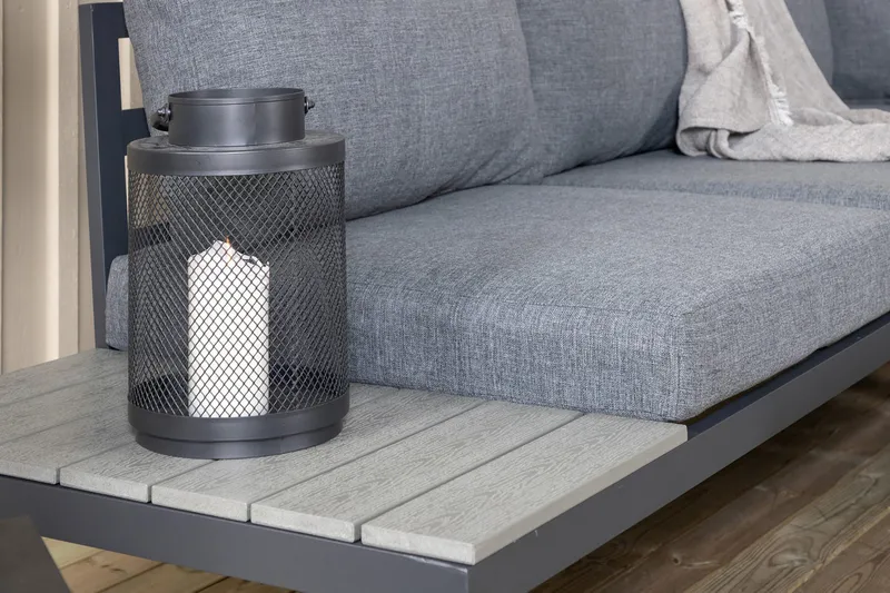 Oleskeluryhmä Odense pehmusteilla - Musta - Puutarhakalusteet - Terassiryhmät - Oleskeluryhmät