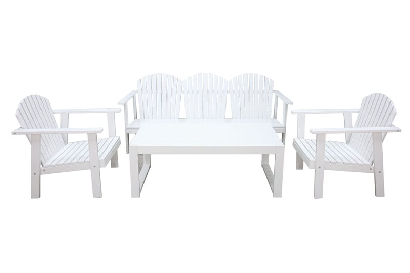 Oleskeluryhmä Rolston - Valkoinen - Puutarhakalusteet - Terassiryhmät - Oleskeluryhmät