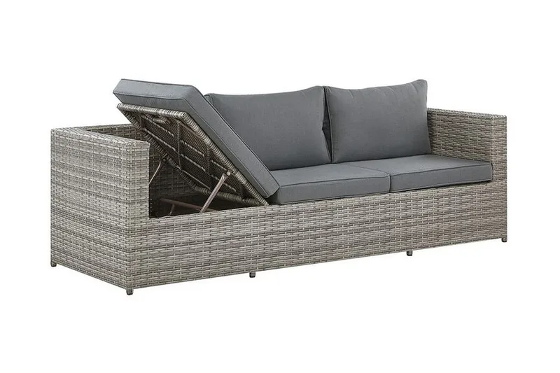 Oleskeluryhmä Rottinki Harmaa SABBIA - Harmaa - Puutarhakalusteet - Terassiryhmät - Oleskeluryhmät