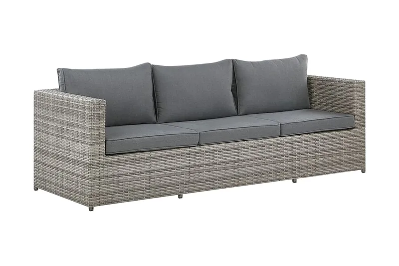 Oleskeluryhmä Rottinki Harmaa SABBIA - Harmaa - Puutarhakalusteet - Terassiryhmät - Oleskeluryhmät