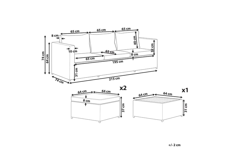 Oleskeluryhmä Rottinki Harmaa SABBIA - Harmaa - Puutarhakalusteet - Terassiryhmät - Oleskeluryhmät