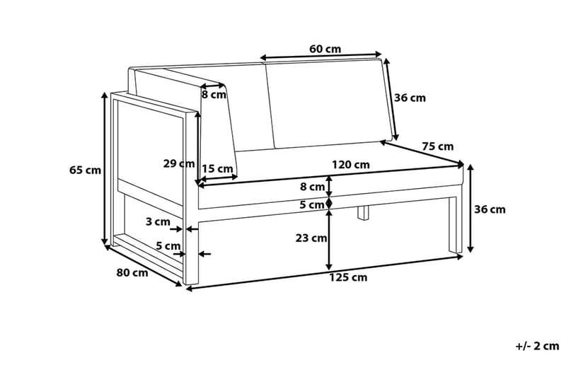 Oleskeluryhmä Vinci 120 cm - Sohvaryhmät ulos - Oleskeluryhmät