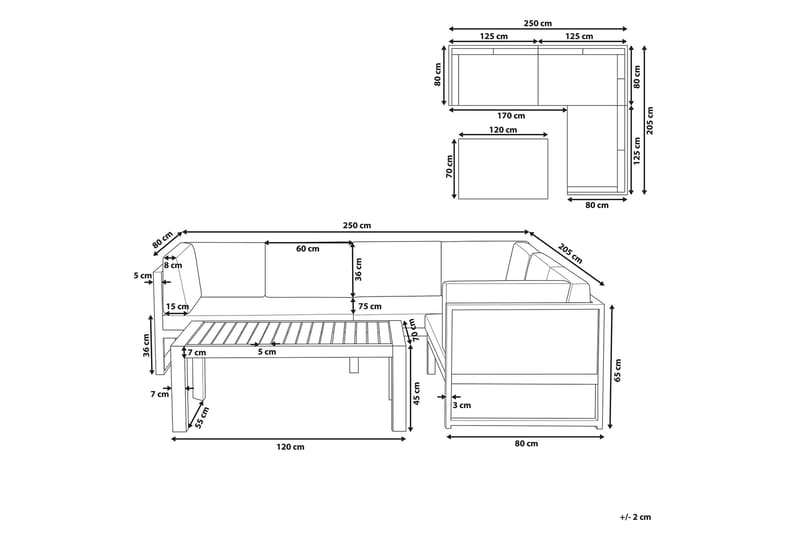 Oleskeluryhmä Vinci 120 cm - Puutarhakalusteet - Terassiryhmät - Oleskeluryhmät