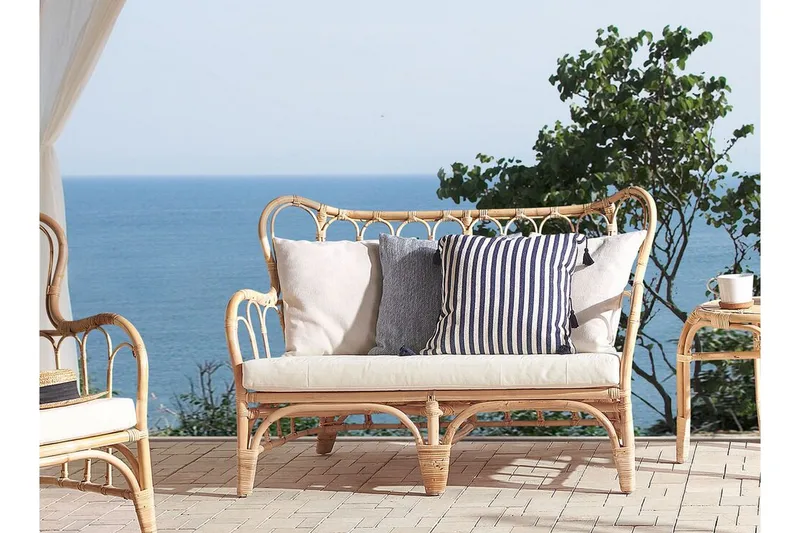 Oleskeluryhmä Pedagne 4:n ist - Rottinki/Beige - Puutarhakalusteet - Terassiryhmät - Oleskeluryhmät