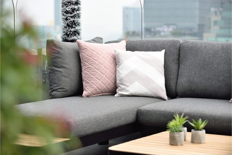 Oleskeluryhmä Portals 4: n ist - Musta / Tiikki - Puutarhakalusteet - Terassiryhmät - Oleskeluryhmät