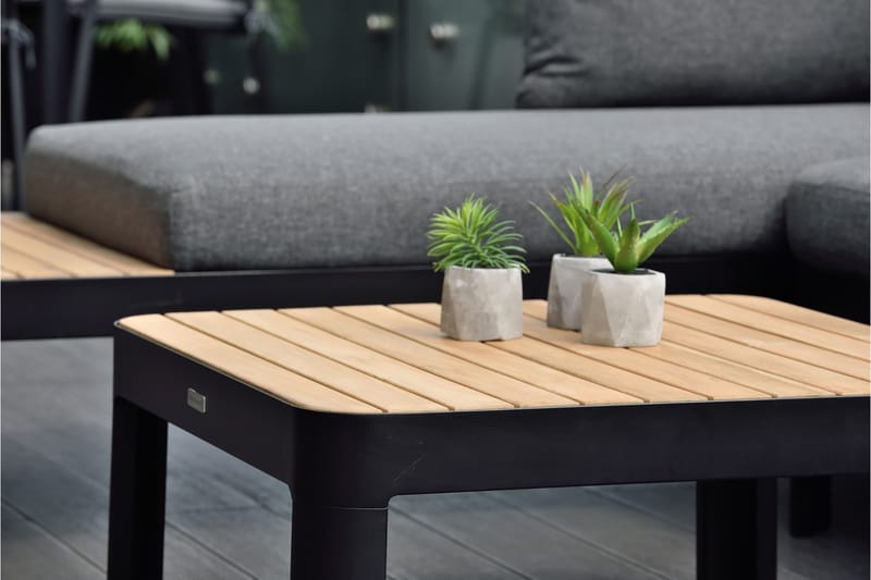 Oleskeluryhmä Portals 4: n ist - Musta / Tiikki - Puutarhakalusteet - Terassiryhmät - Oleskeluryhmät