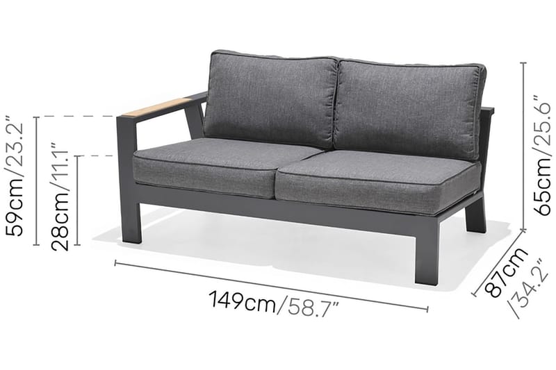 Oleskeluryhmä Palau 8:n ist - Puu / Harmaa - Puutarhakalusteet - Terassiryhmät - Oleskeluryhmät