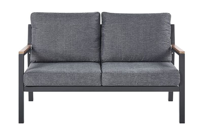 Puutarhakalustesetti 4-istuttava tummanharmaa DELIA - Musta - Puutarhakalusteet - Terassiryhmät - Oleskeluryhmät