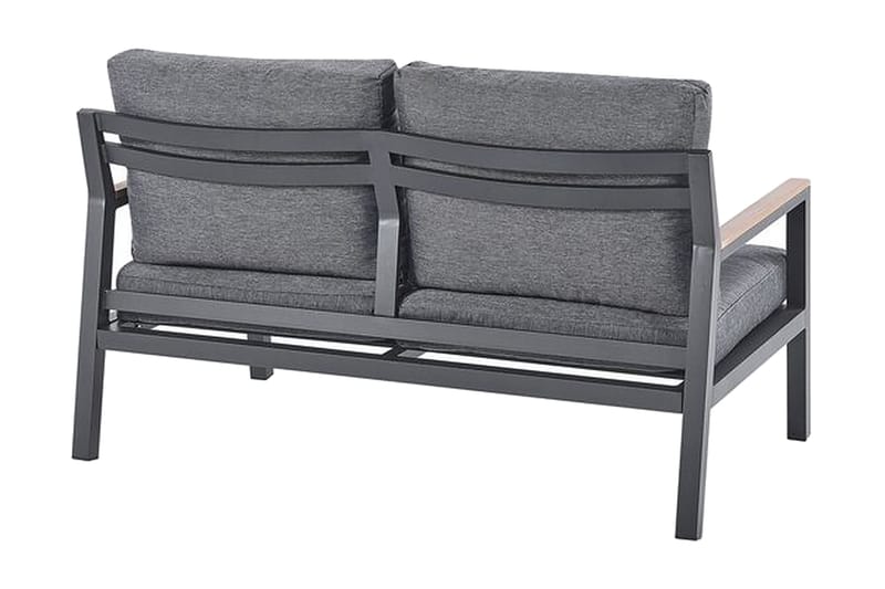 Puutarhakalustesetti 4-istuttava tummanharmaa DELIA - Musta - Puutarhakalusteet - Terassiryhmät - Oleskeluryhmät