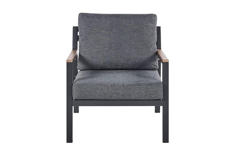 Puutarhakalustesetti 4-istuttava tummanharmaa DELIA - Musta - Puutarhakalusteet - Terassiryhmät - Oleskeluryhmät