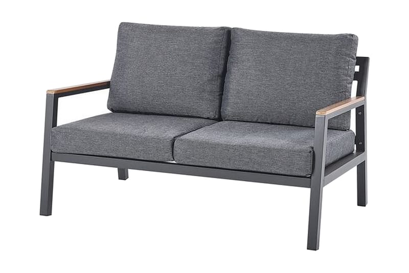 Puutarhakalustesetti 4-istuttava tummanharmaa DELIA - Musta - Puutarhakalusteet - Terassiryhmät - Oleskeluryhmät