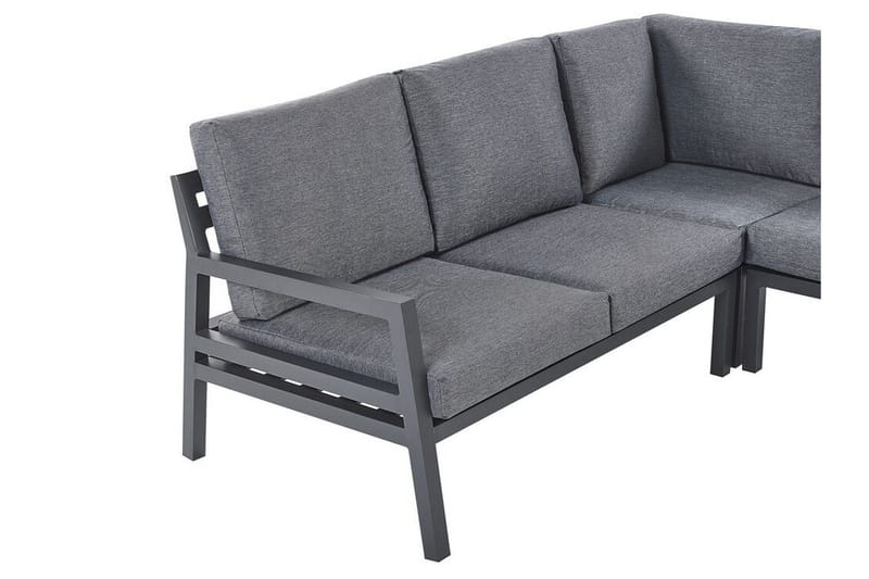 Puutarhakalustesetti 5-istuttava tummanharmaa VIZZINI - Musta - Puutarhakalusteet - Terassiryhmät - Oleskeluryhmät