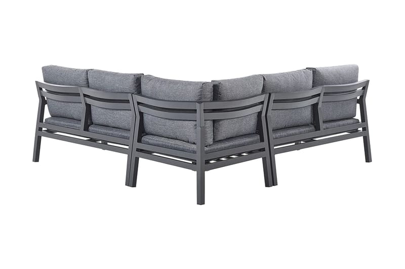 Puutarhakalustesetti 5-istuttava tummanharmaa VIZZINI - Musta - Puutarhakalusteet - Terassiryhmät - Oleskeluryhmät