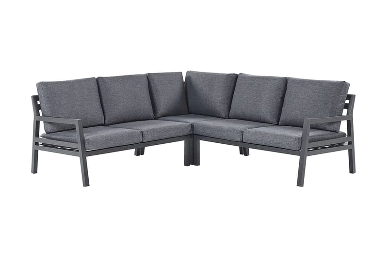 Puutarhakalustesetti 5-istuttava tummanharmaa VIZZINI - Musta - Puutarhakalusteet - Terassiryhmät - Oleskeluryhmät