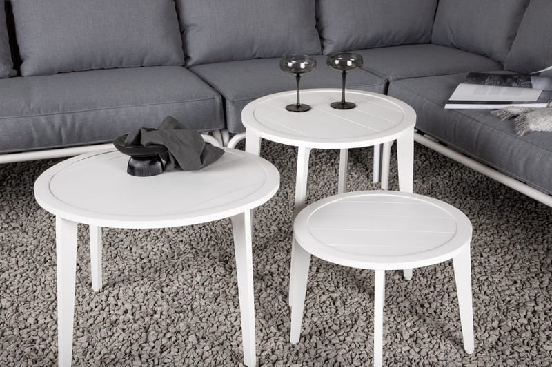 Roxo kulmasohva valkoinen - Venture Home - Puutarhakalusteet - Terassiryhmät - Oleskeluryhmät