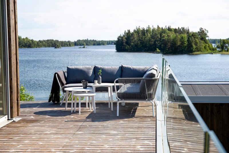 Roxo kulmasohva valkoinen - Venture Home - Puutarhakalusteet - Terassiryhmät - Oleskeluryhmät