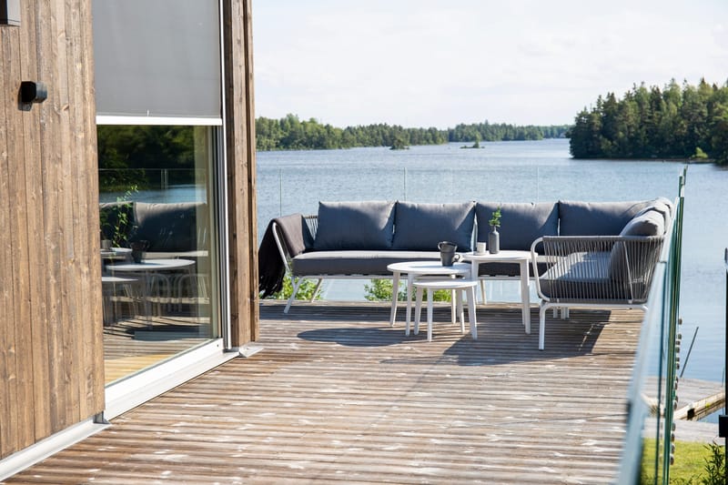 Roxo kulmasohva valkoinen - Venture Home - Puutarhakalusteet - Terassiryhmät - Oleskeluryhmät
