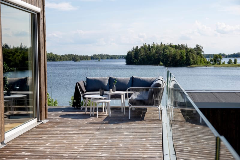 Roxo kulmasohva valkoinen - Venture Home - Puutarhakalusteet - Terassiryhmät - Oleskeluryhmät