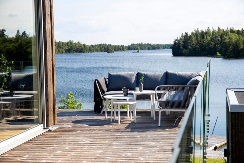Roxo kulmasohva valkoinen - Venture Home - Puutarhakalusteet - Terassiryhmät - Oleskeluryhmät