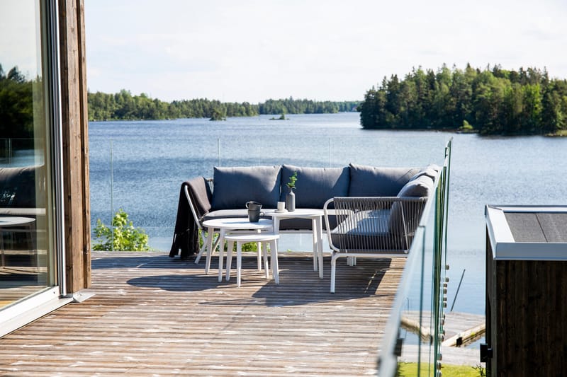 Roxo kulmasohva valkoinen - Venture Home - Puutarhakalusteet - Terassiryhmät - Oleskeluryhmät
