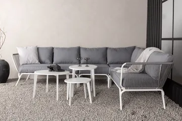 Roxo kulmasohva valkoinen - Venture Home - Puutarhakalusteet - Terassiryhmät - Oleskeluryhmät