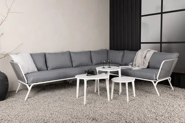 Roxo kulmasohva valkoinen - Venture Home - Puutarhakalusteet - Terassiryhmät - Oleskeluryhmät