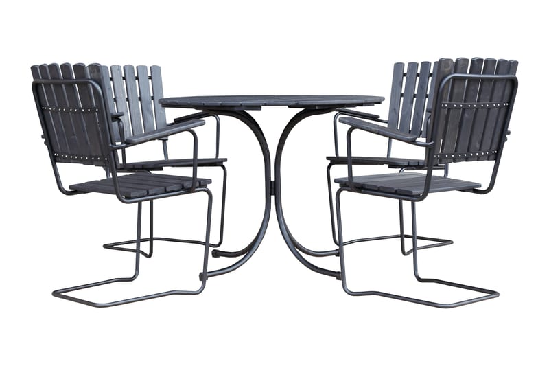 Ruokailuryhmä Vaxholm Pyöreä - Kahvimusta/Harmaa - Puutarhakalusteet - Terassiryhmät - Oleskeluryhmät