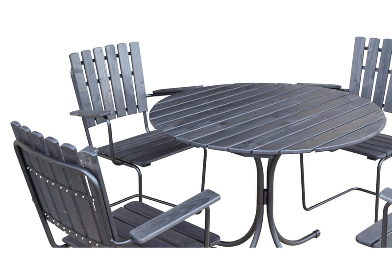 Ruokailuryhmä Vaxholm Pyöreä - Kahvimusta/Harmaa - Puutarhakalusteet - Terassiryhmät - Oleskeluryhmät