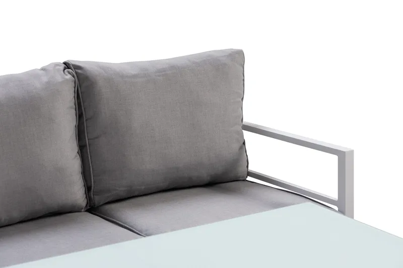 Sohvaryhmä Ariany - Valkoinen/Harmaa - Puutarhakalusteet - Terassiryhmät - Oleskeluryhmät