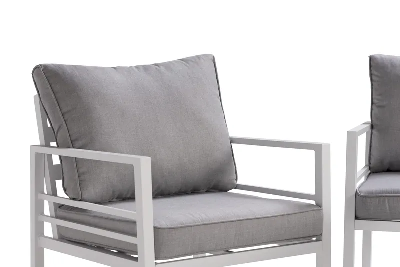 Sohvaryhmä Ariany - Valkoinen/Harmaa - Puutarhakalusteet - Terassiryhmät - Oleskeluryhmät