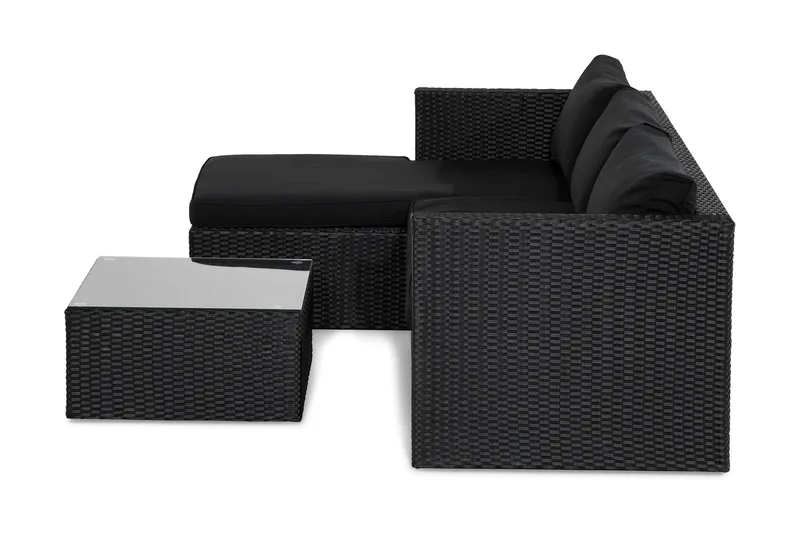 Sohvaryhmä Mendoza - Musta/Tummanharmaa - Puutarhakalusteet - Terassiryhmät - Oleskeluryhmät