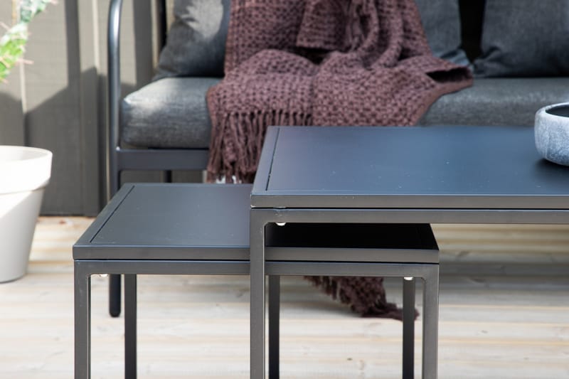 Sopot-oleskeluryhmä ulkokäyttöön 4-istuttava - Musta - Puutarhakalusteet - Terassiryhmät - Oleskeluryhmät