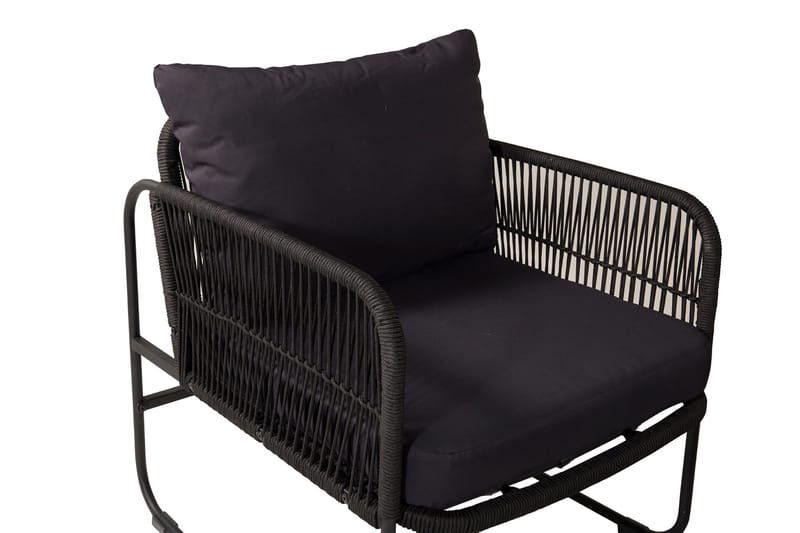 Utah-oleskeluryhmä ulkokäyttöön 4-istuttava - Musta - Puutarhakalusteet - Terassiryhmät - Oleskeluryhmät