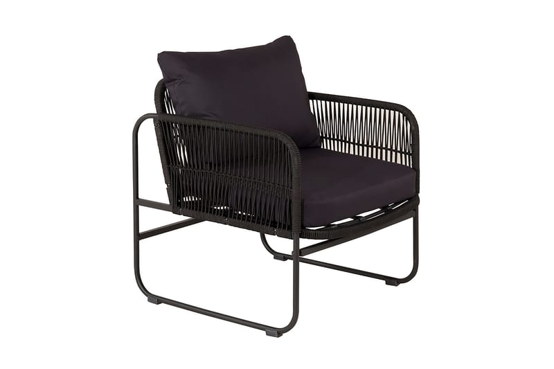 Utah-oleskeluryhmä ulkokäyttöön 4-istuttava - Musta - Puutarhakalusteet - Terassiryhmät - Oleskeluryhmät