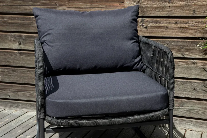 Utah-oleskeluryhmä ulkokäyttöön 4-istuttava - Musta - Puutarhakalusteet - Terassiryhmät - Oleskeluryhmät