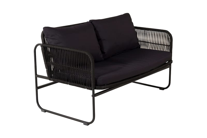 Utah-oleskeluryhmä ulkokäyttöön 4-istuttava - Musta - Puutarhakalusteet - Terassiryhmät - Oleskeluryhmät