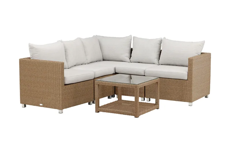 Vamos-oleskeluryhmä ulkokäyttöön - Beige/luonnonväri - Puutarhakalusteet - Terassiryhmät - Oleskeluryhmät