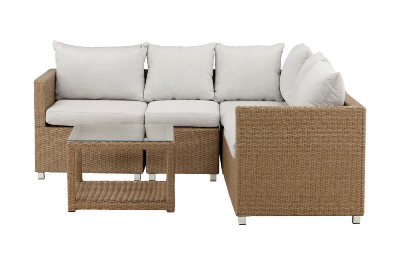 Vamos-oleskeluryhmä ulkokäyttöön - Beige/luonnonväri - Puutarhakalusteet - Terassiryhmät - Oleskeluryhmät